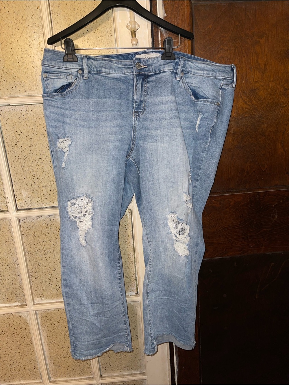 torrid Light Blue Distressed Boyfriend Jeans - Size 20R